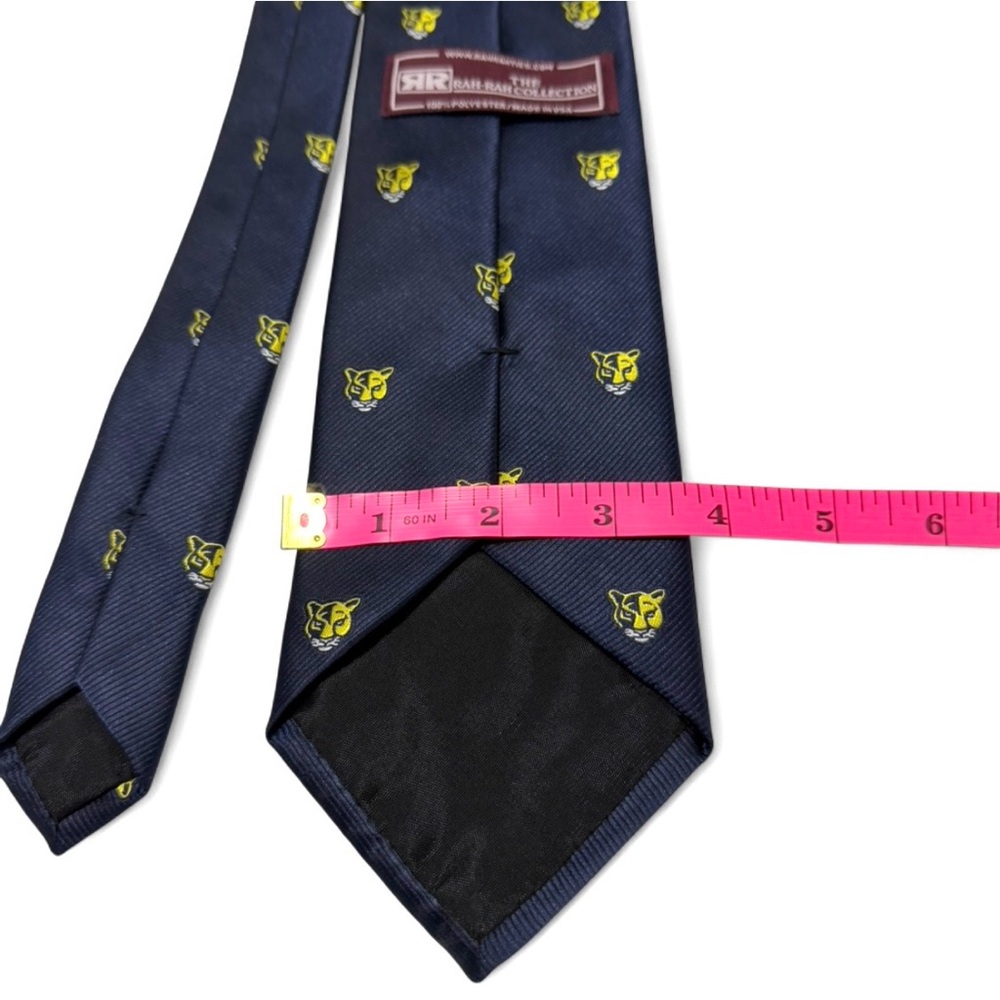 Rahr & Rahr Collection-Navy-Panther Print Mens Tie-Made in USA-Collegiate-2000s - Picture 6 of 7